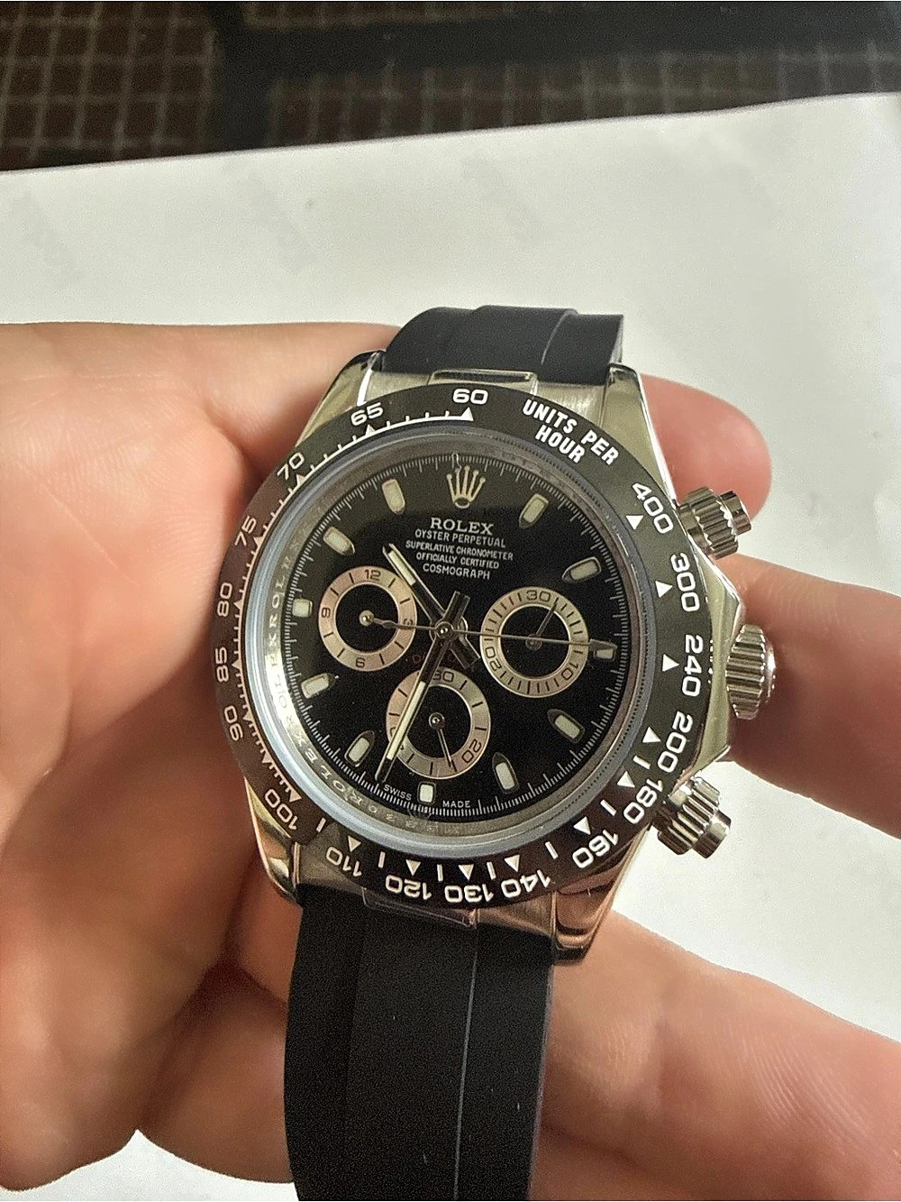 Rolex Cosmograph Daytona Oysterflex Watch in Black & Silver